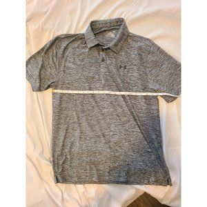 Under Armour Polo Shirt Mens Large Gray Loose Heat Gear Lightweight